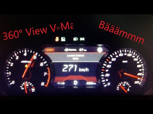 360° Kia Stinger GT V6 Twin-Turbo Acceleration 0 - 271 Km/h non Stop, Launch Control V-Max,Highspeed