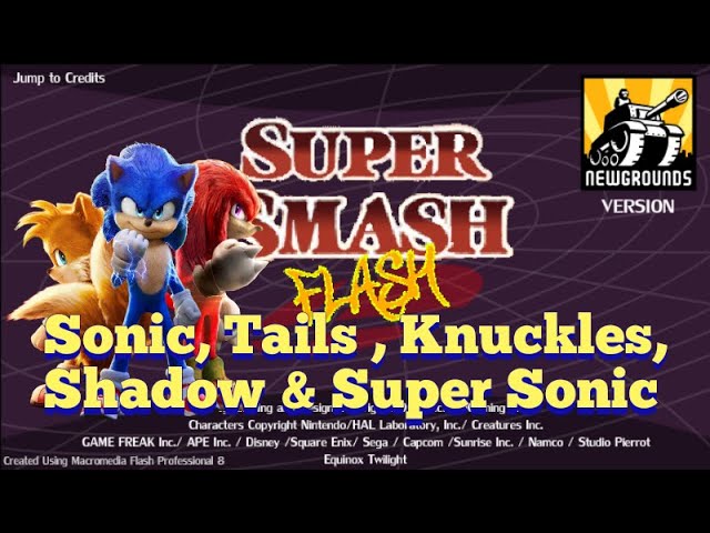 SUPER SMASH FLASH - Sonic !!! (4 main characters)