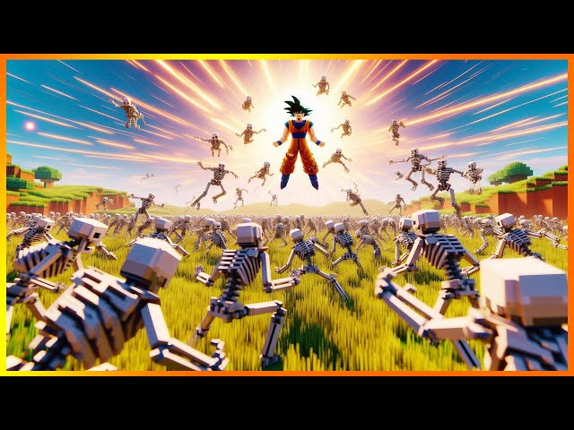 Minecraft Epic Battle - 100 thousand skeleton vs. Goku SSB - Who will win?