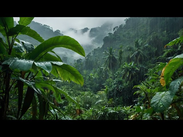 Rainforest Rain & Piano for Relaxation and Focus | Calm Nature