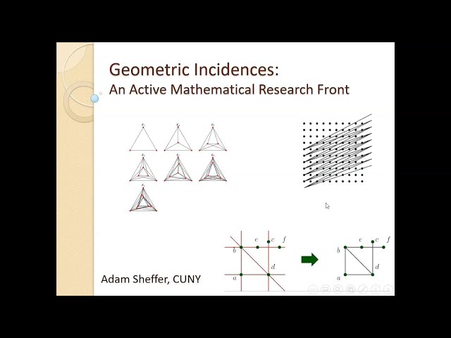 Adam Sheffer: Geometric Incidences