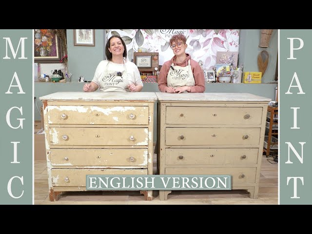 How to paint shiny furniture covered in old peeling paint! DIY Elisa & Magic Paint!®