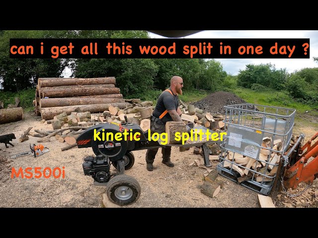 Cutting with the Stihl MS500i and splitting with the kinetic splitter