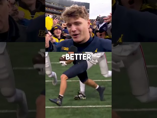 J.J. McCarthy FEELS AMAZING After Win Against Ohio State! 👑#football #cfb #michigan