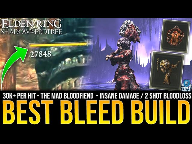 Elden Ring DLC NEW BEST BLEED BUILD! - The Mad Bloodfiend / 30k+ Per Hit EASY! / Easy OP Build Guide