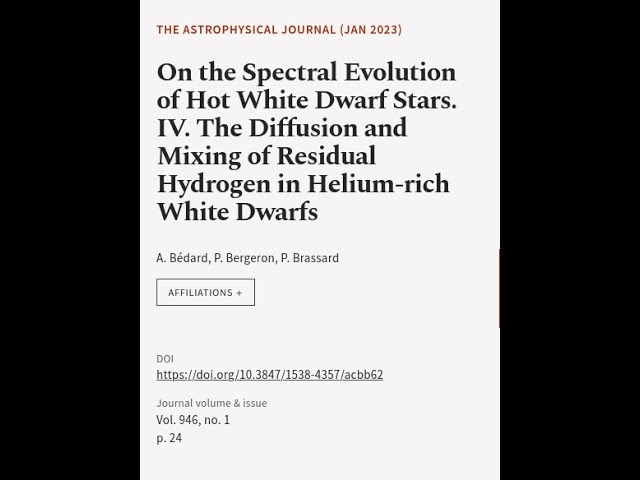 On the Spectral Evolution of Hot White Dwarf Stars. IV. The Diffusion and Mixing of R... | RTCL.TV
