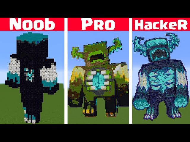 NOOB VS PRO VS HACKER Minecraft Pixel art Warden