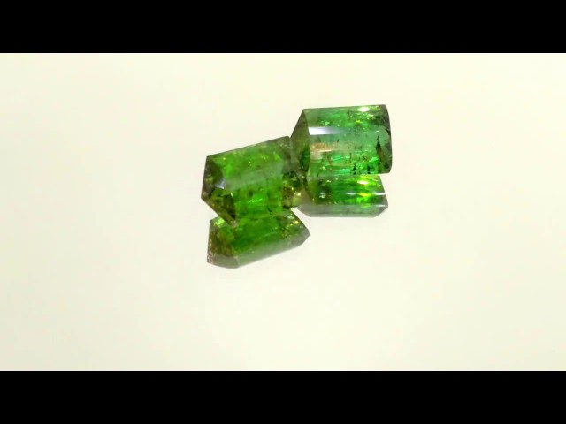 35 Cts. Green Tourmaline 18x12.5mm Creative Cut Shape Matched Gems Pair