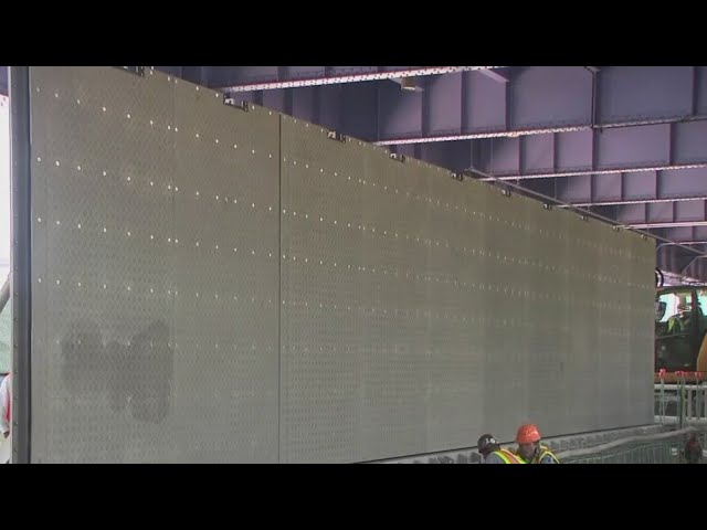 Flood protection installed along the East River in Manhattan