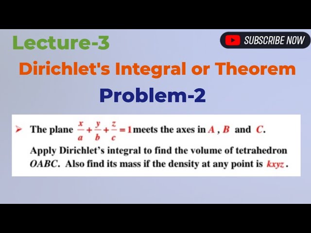Dirichlet's Integral I Dirichlet's Theorem I One Important Problem has been Solved