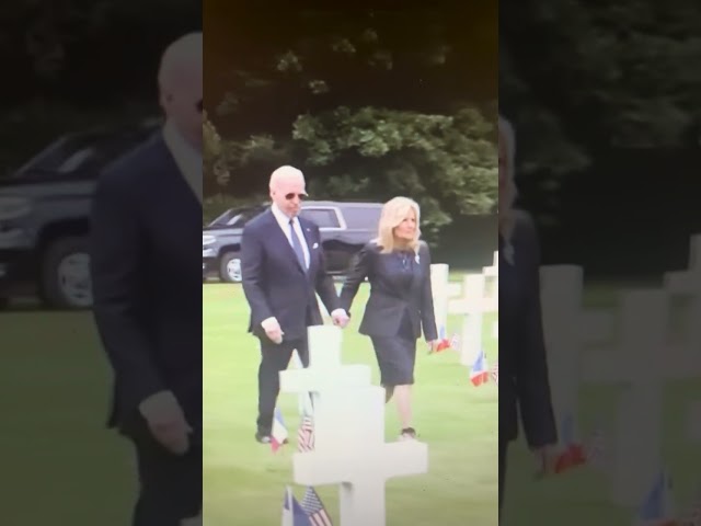 President Joe Biden and First Lady at American Cemetery for D-day ceremony in Normandy, France