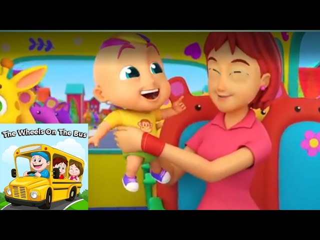 The wheels on the bus dengan animasi kartun lucu | lagu anak