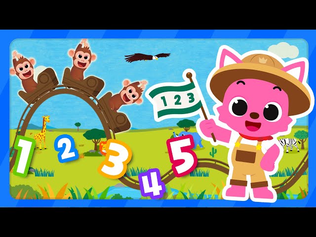 Learn Numbers with Monkeys in Savannah! | Numbers for Kids | Animals Song | Pinkfong & Hogi