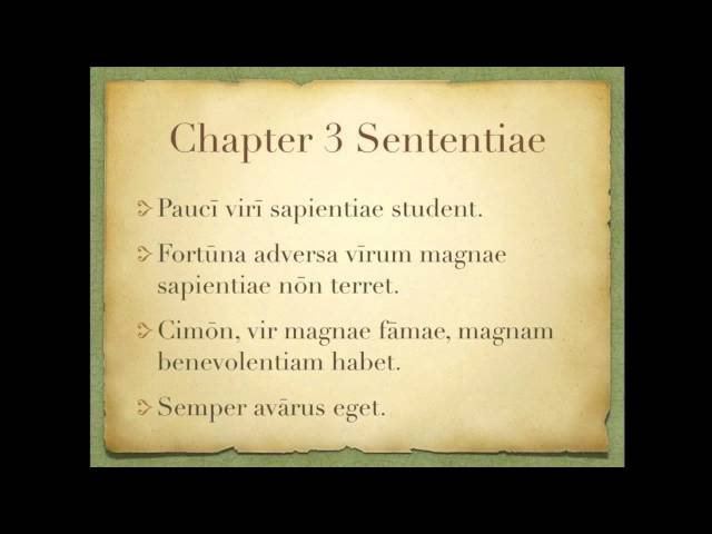 Chapter 3 Sententiae