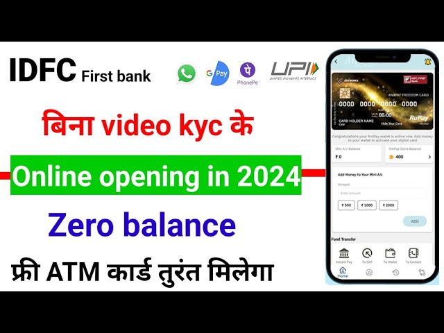 Idfc bank account opening online । idfc first bank zero balance account opening