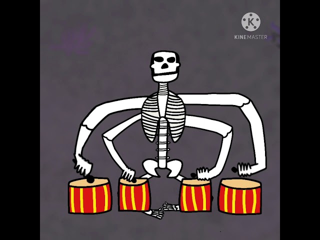 batería tipo alt, animación, de Larry el esqueleto.