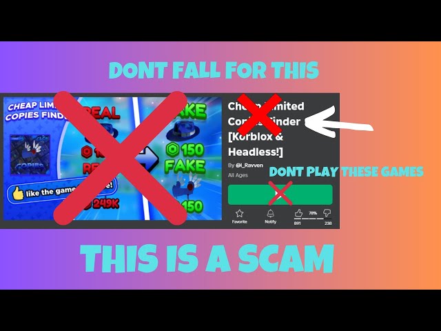 ROBLOX LIMITED COPYS SCAM