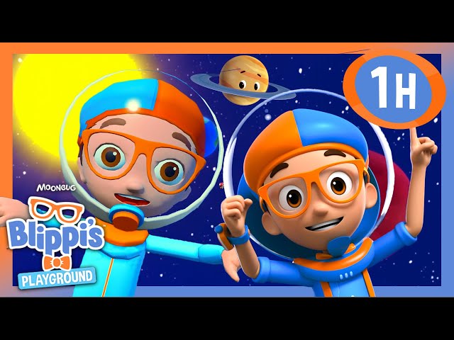 Let's Play with Blippi: Learn Planets and Space! | 1 HOUR OF BLIPPI PLAYS ROBLOX | Educational Games