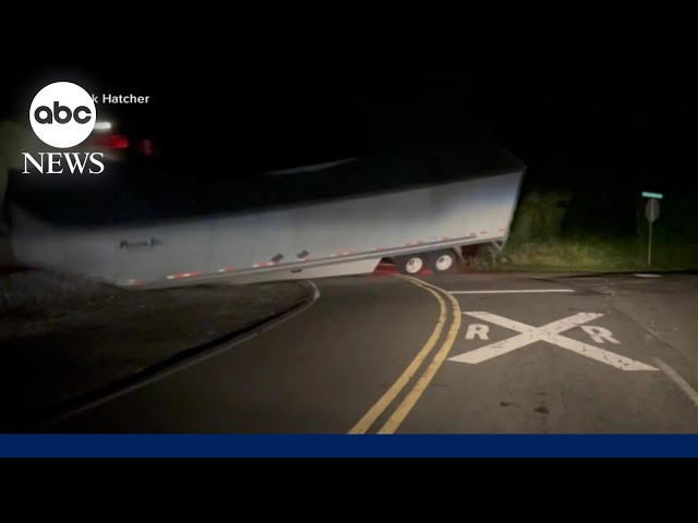 Truck driver saved just seconds before train hits vehicle