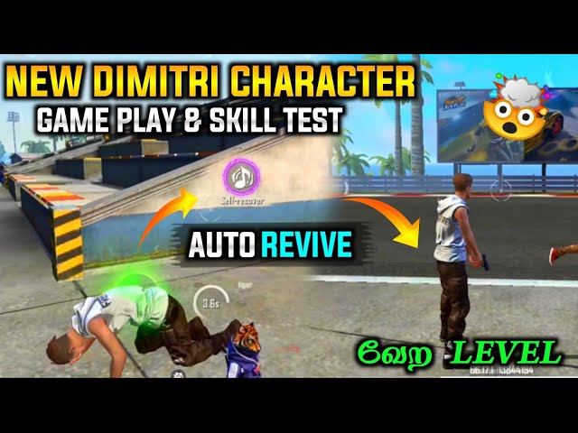 New auto revive character free fire tamil | New dimitri character skill test and gameplay free fire
