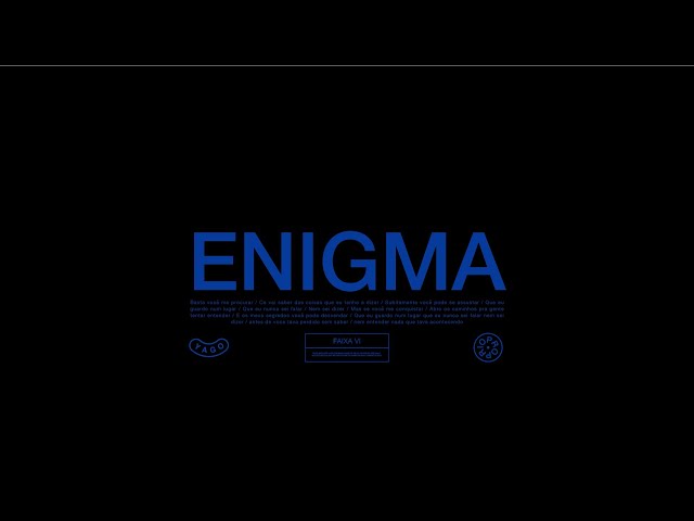 Yago Oproprio - Enigma  (prod. Patrício Sid) (Visualizer)
