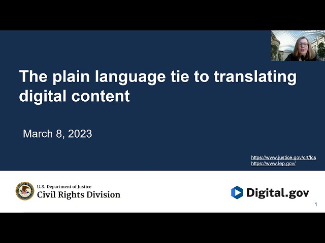 The plain language tie to translating digital content