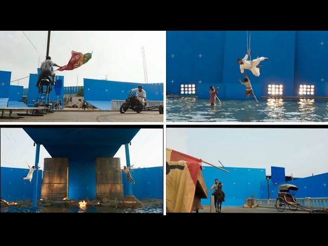 🔥RRR Train Blast Scene VFX Breakdown explanation | RRR Action Shooting Scene With VFX reaction video