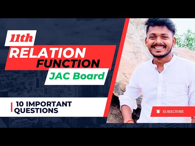 10 महत्वपूर्ण प्रश्न || Relations Functions ||Class 11|| Chapter 2 ||Top 10 Questions || By Ravi sir