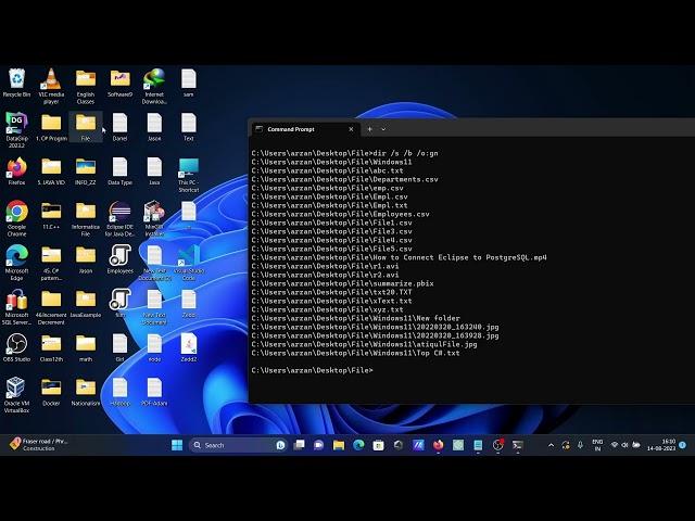 Get list of all files in folder and subfolders | Command Prompt