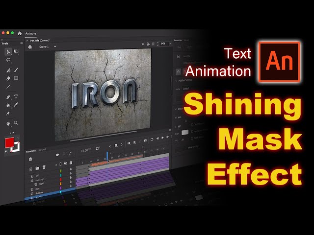 Cool Text Effect (Shining Mask Effect): Adobe Animate CC