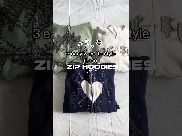 How to style these zip hoodies ༻♡༺  #fashiontrends #outfitideas