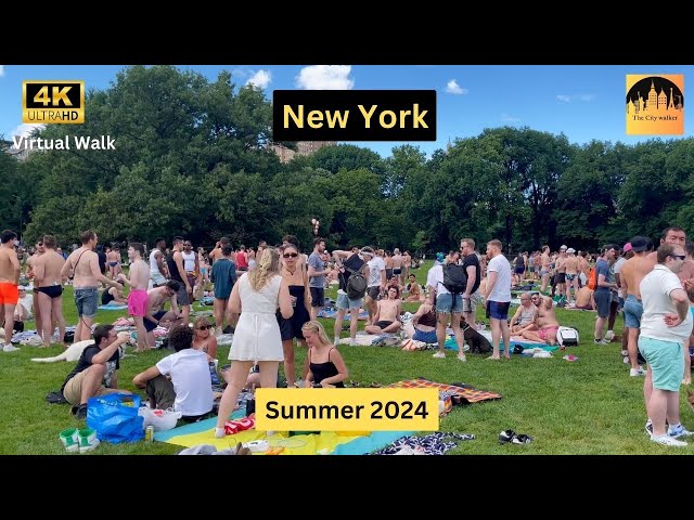 🇺🇸 4K Central Park Virtual Walking tour. New York in the summer of 2024. Pride Month.