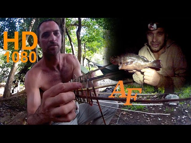Make a Fish Trap How to Survive Video Catch Dinner PT2  Andysfishing Survival hike 2013 EP.104