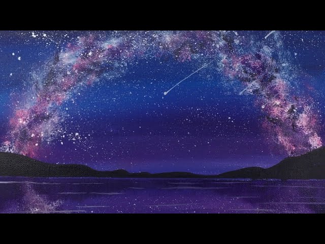 MILKY WAY GALAXY / ACRYLIC  PAINTING / How To Paint Time Lapse