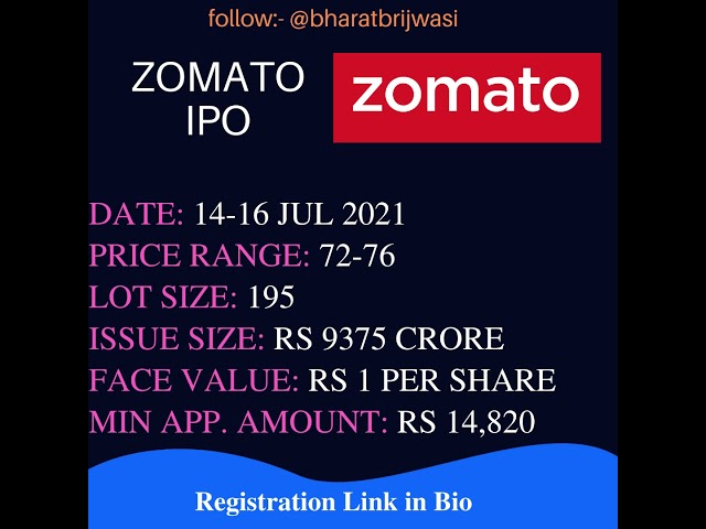 #ZOMATO IPO details