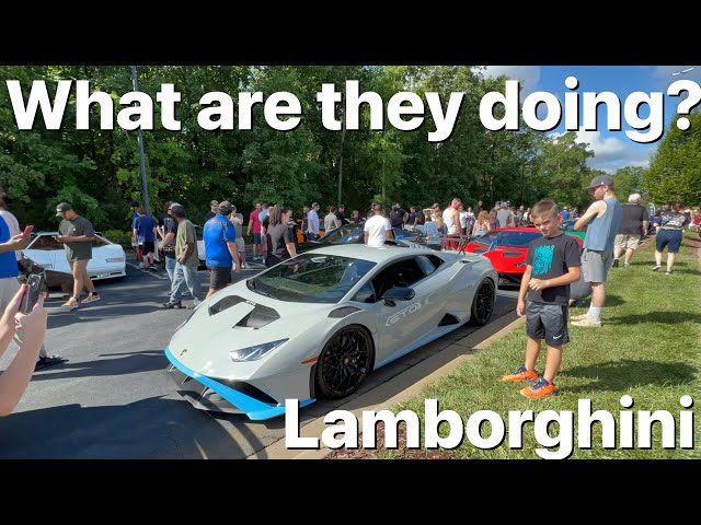Supercar Lamborghini Huracan STO in white and light blue!!! Cars and Coffee!!!