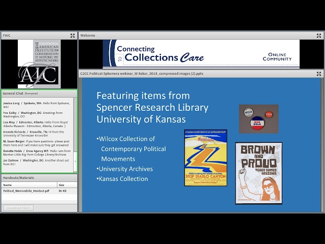 C2C Care: Preserving Artifacts of Free Speech: Caring for Political Memorabilia