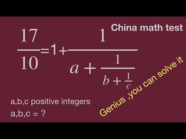 Nice Algebra problem,China Math test,fraction equation,mathskills,math tricks,Math exercise