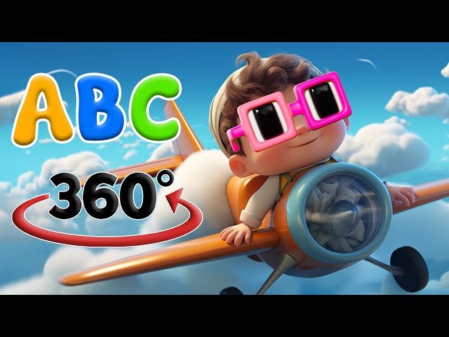 Airplane ride with the alphabet | ABC Songs for Children 🅰️🅱️ | Learn with 360 videos ! ⌐◨-◨