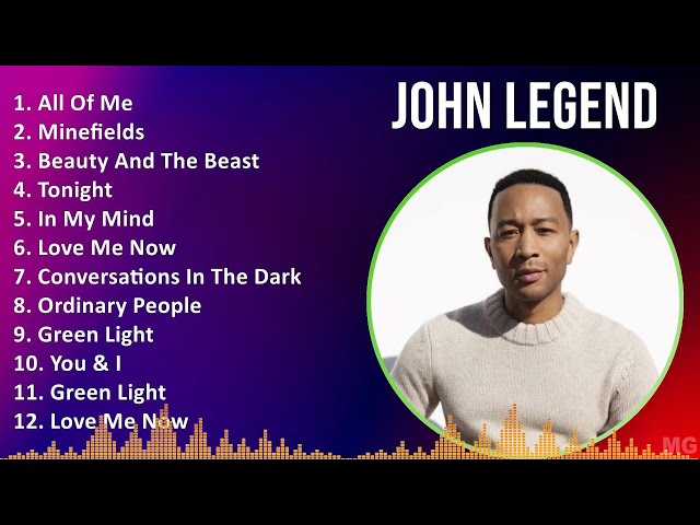 John Legend 2024 MIX Best Songs - All Of Me, Minefields, Beauty And The Beast, Tonight