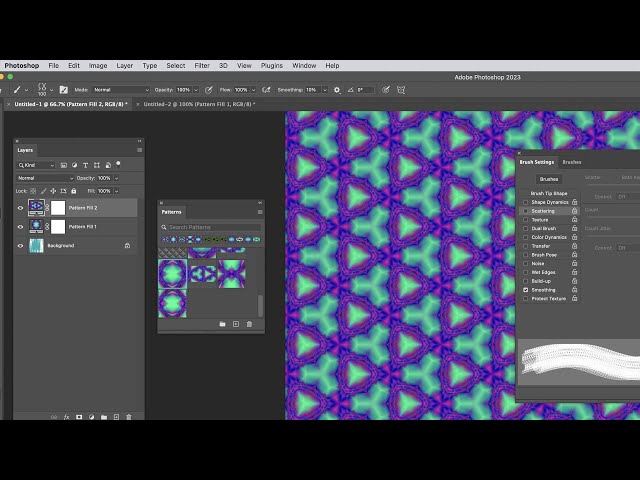 Photoshop 2023 : HOW-TO Define Amazing Brushes Using Patterns And Libraries
