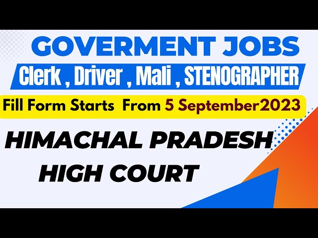 Himachal Pradesh High Court Recuritment 2023 | हि०प्र० हाई कोर्ट में निकली Clerk Driver Stenographer