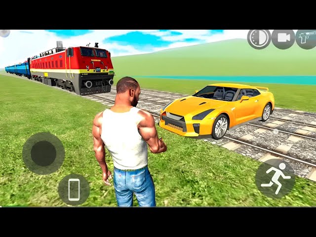 Can Nissan GTR Stop The Train ? in Indian Bike Driving 3D Simulator - Android Gameplay
