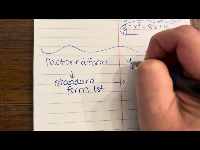Vertex Form of a Quadratic: Converting to Standard & Factored Form