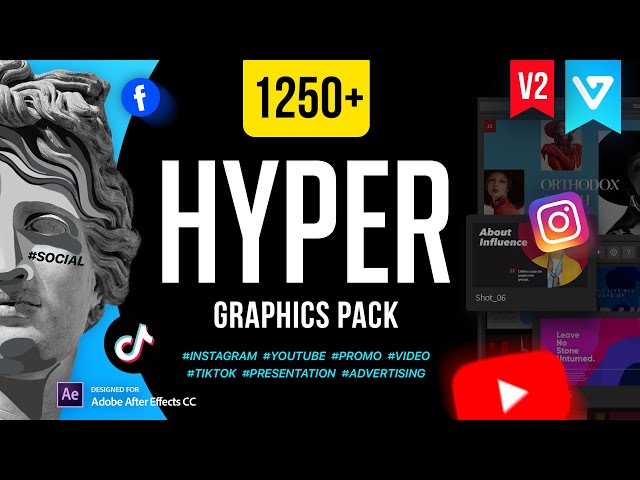 HYPER V2 - Graphics Pack | 1250+ templates | Free extension for After Effects