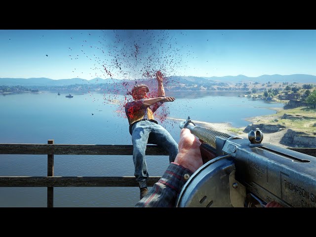 Red Dead Redemption 2  - Brutal Thompson Submachine Gameplay (4K 60FPS)