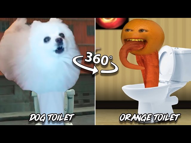 360º VR Skibidi Dog Toilet 12 vs Annoying Orange Toilet