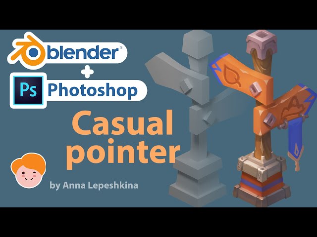 Casual game art: isometric pointer (blender and photoshop)