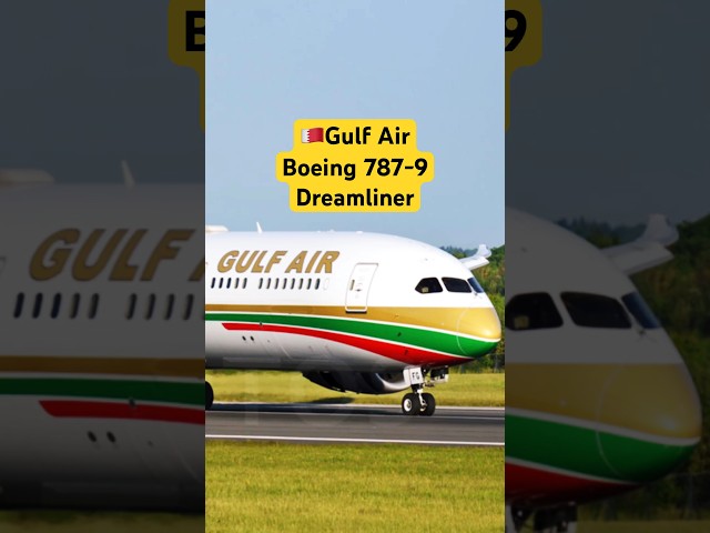 🇧🇭Gulf Air Boeing 787-9 Dreamliner Retro Livery landing in Thunderstorm #planespotting #boeing #4k