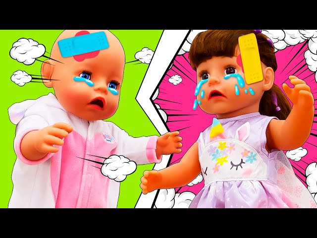 Learn good habits for kids & baby dolls. Kids learn how to share toys with friends. Learning video.
